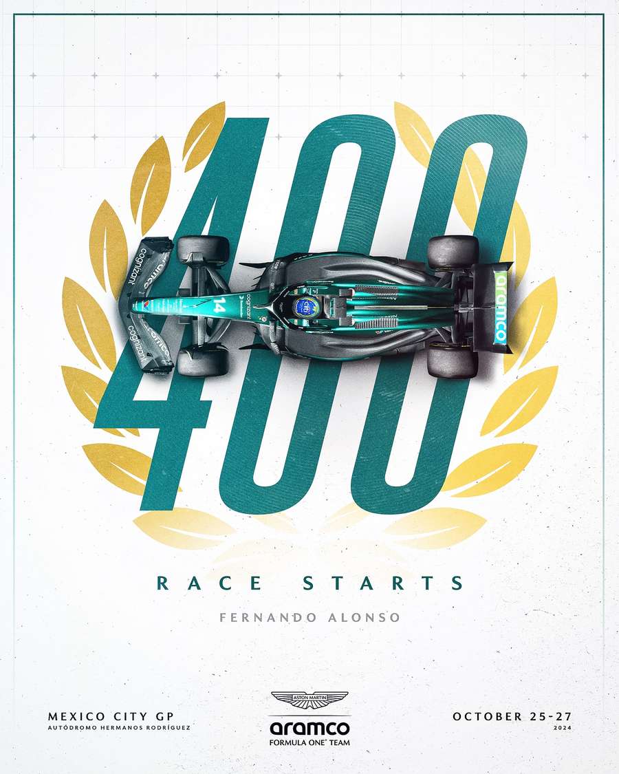 Aston Martin comemora GP 400 de Alonso Aston Martin comemora GP 400 de Alonso