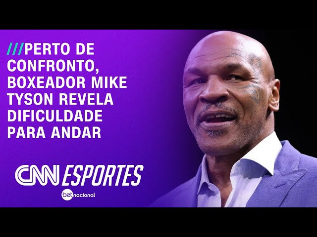 Perto de confronto, boxeador Mike Tyson revela dificuldade para andar | LIVE CNN