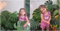 Maria Flor pede para posar ao lado de plantas em mansão e diverte Zé Felipe