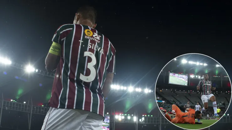 Thiago Silva não teve uma noite feliz em empate com Fortaleza - Foto: Jorge Rodrigues/AGIF