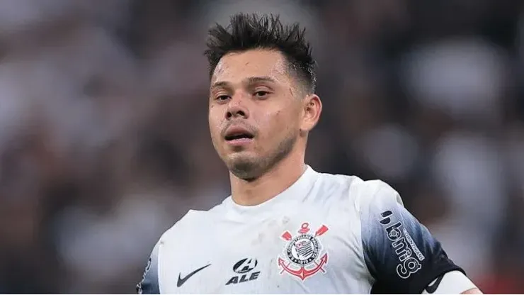 Ángel Romero, atacante do Corinthians, durante partida contra o Fortaleza no estádio Arena Corinthians pela Copa Sul-Americana 2024