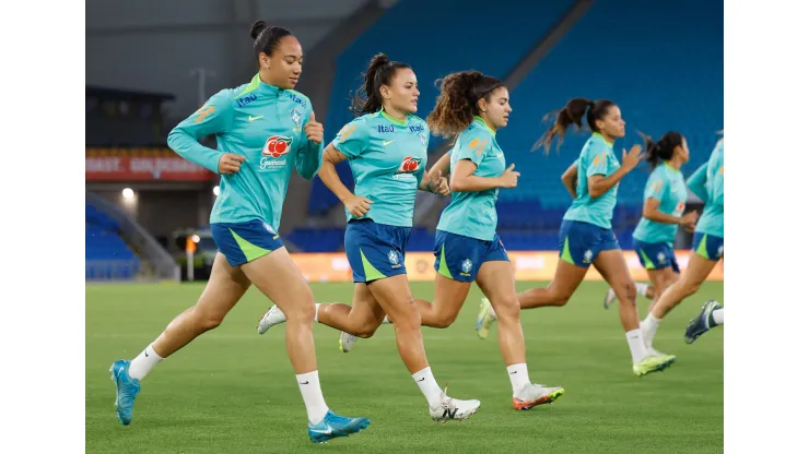 Seleção Brasileira durante último treino para confronto contra a Austrália nos Amistosos da Copa do Mundo