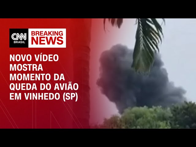 Novo vídeo mostra momento da queda do avião em Vinhedo (SP) | CNN 360°