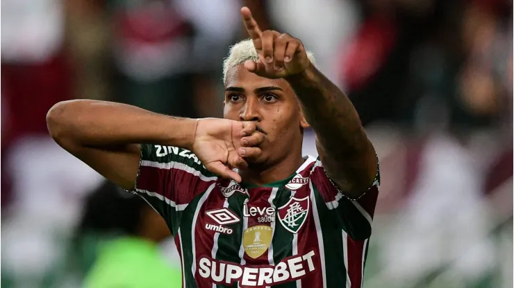 John Kennedy comemorando durante partida entre Fluminense e Alianza Lima-PER, pela Libertadores 2024, no Maracanã.
