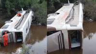 Três pessoas morrem e duas ficam feridas após ônibus cair de ponte no Tocantins