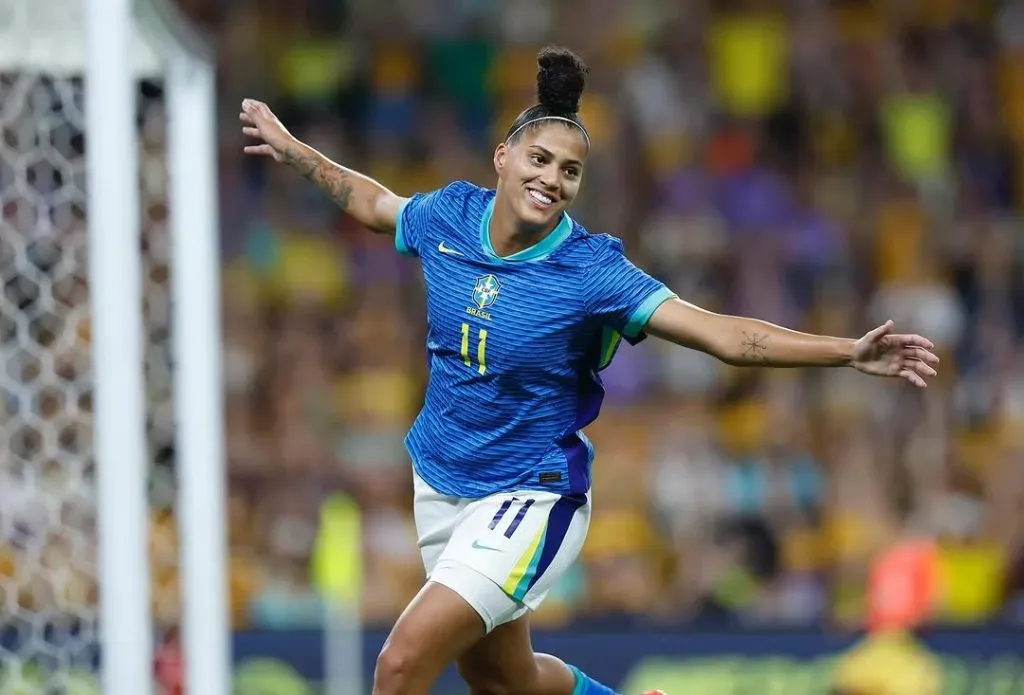Amanda Gutierres, autora de dois golaços no primeiro amistoso contra Austrália em vitória de 3 a 1, em Brisbane. Foto: Rafael Ribeiro/CBF