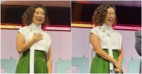 Sandra Oh, de “Grey's Anatomy”, se emociona ao ser ovacionada por fãs brasileiros